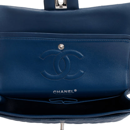 Chanel Navy Lambskin Leather Classic Medium Double Flap Bag