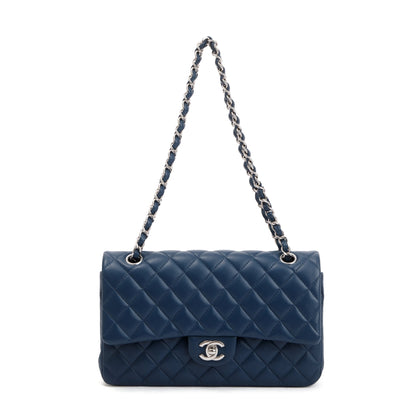 Chanel Navy Lambskin Leather Classic Medium Double Flap Bag