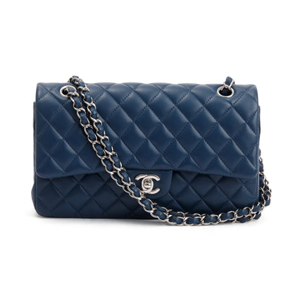 Chanel Navy Lambskin Leather Classic Medium Double Flap Bag