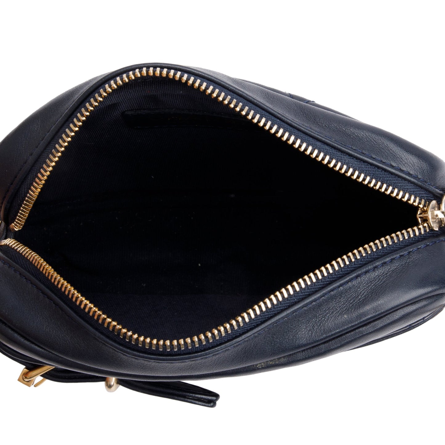 Chanel Navy Lambskin Leather Small Buckle Camera Case