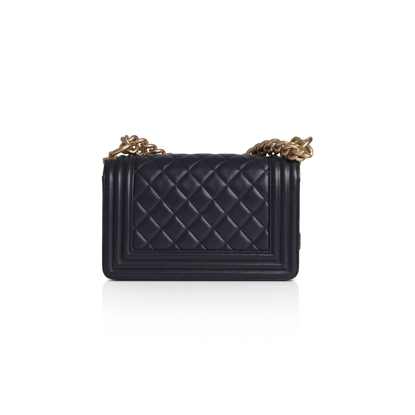 Chanel Navy Lambskin Small Boy Bag
