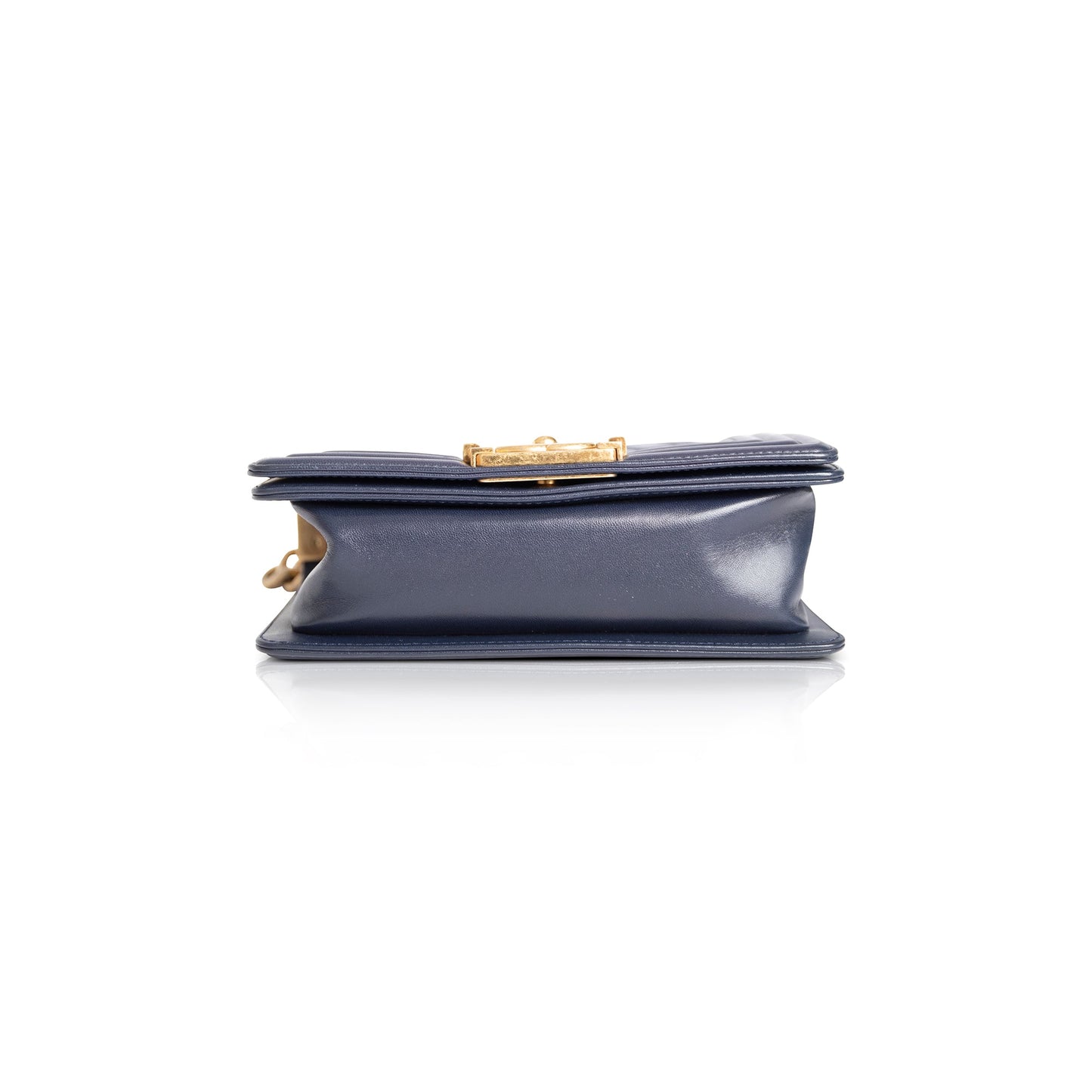 Chanel Navy Lambskin Small Boy Bag