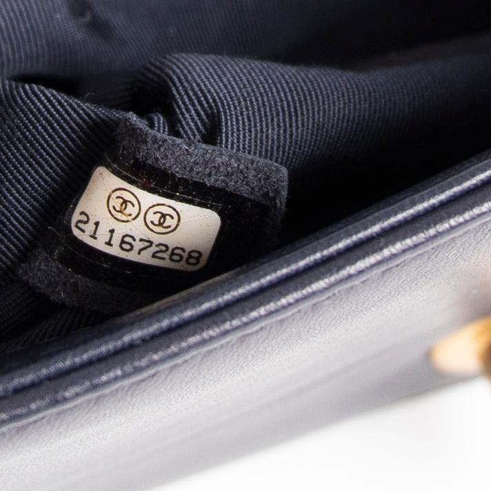 Chanel Navy Lambskin Small Boy Bag