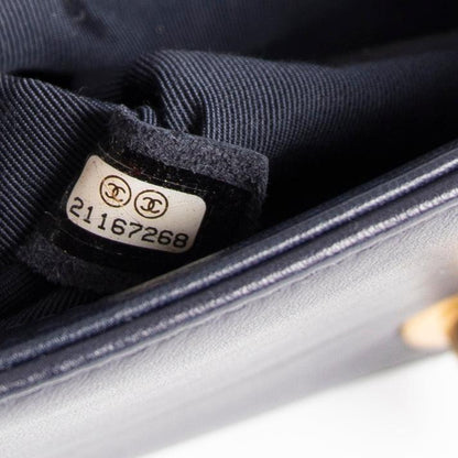 Chanel Navy Lambskin Small Boy Bag