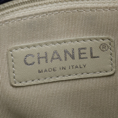 Chanel Navy Quilted Calfskin Leather Maxi Chain Around Flap Bag