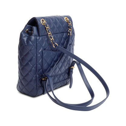 Chanel Navy Quilted Calfskin Leather Small Urban Spirit Backpack