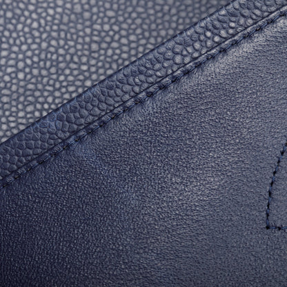Chanel Navy Quilted Caviar Leather Classic Maxi Double Flap Bag