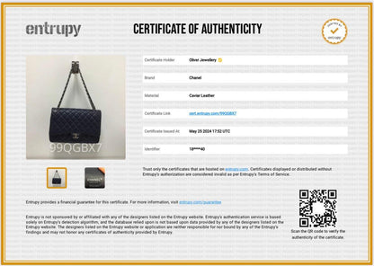 Chanel Navy Quilted Caviar Leather Classic Maxi Double Flap Bag
