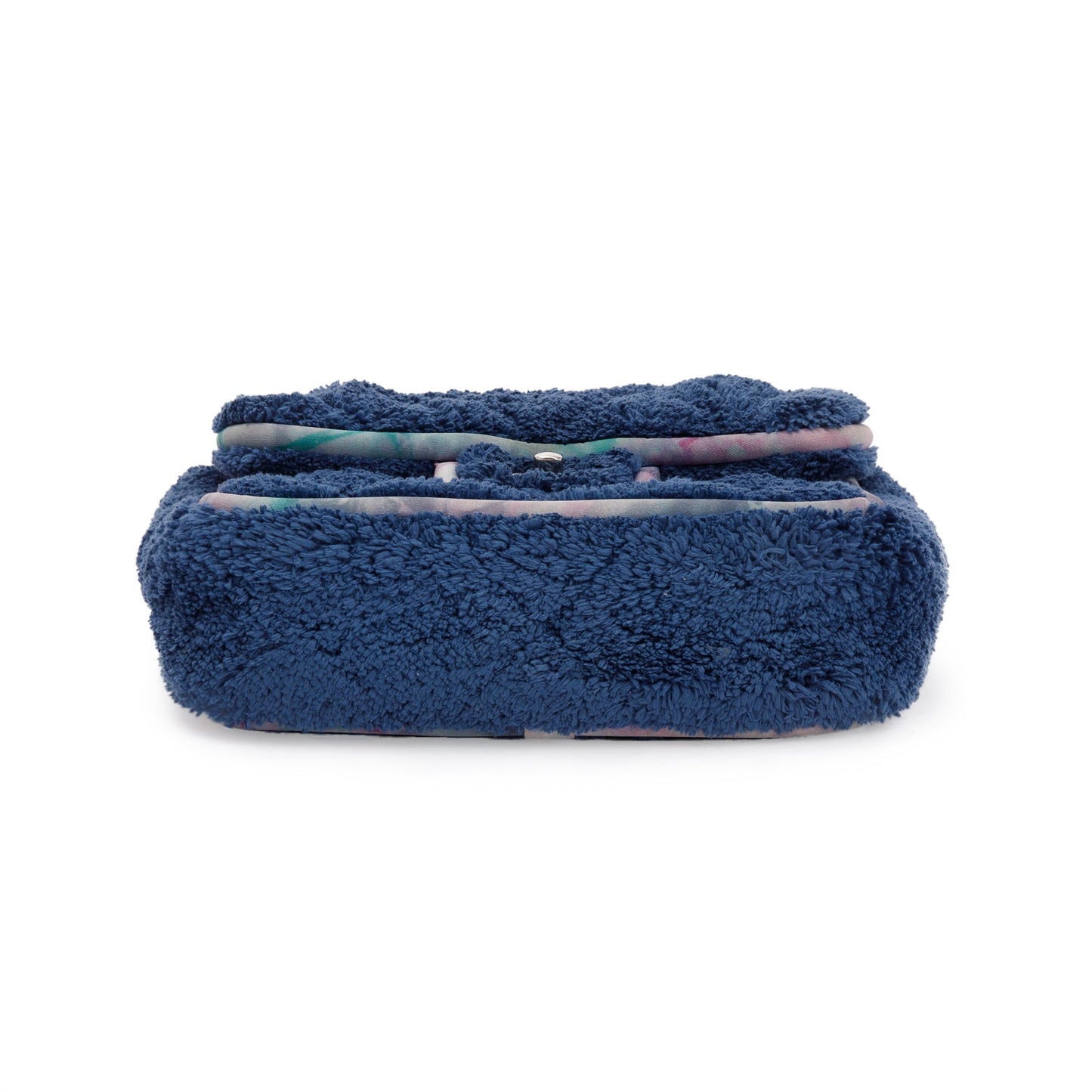 Chanel Navy Quilted Shearling Small Square Flap Bag