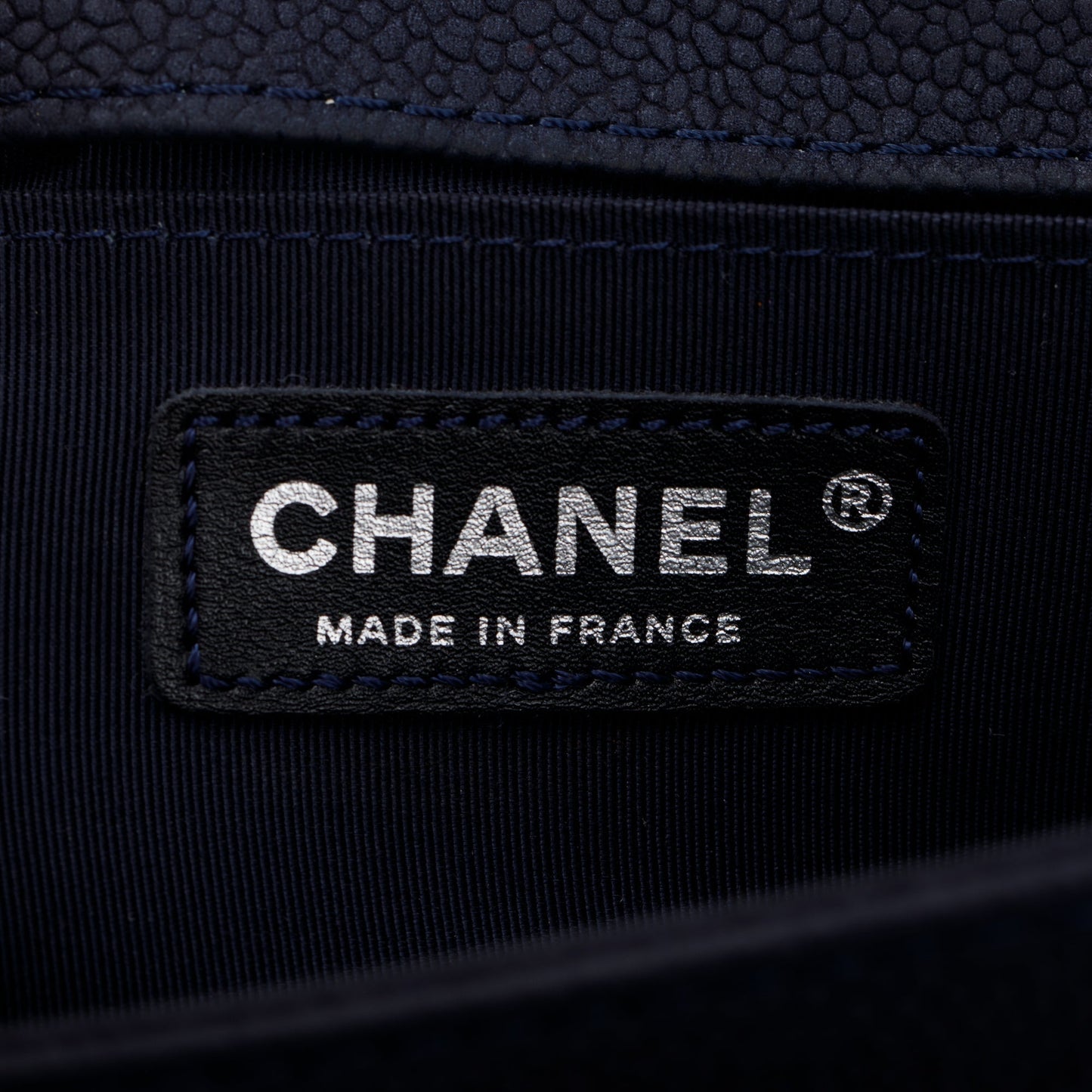 Chanel Navy Suede Calfskin Medium Boy Bag
