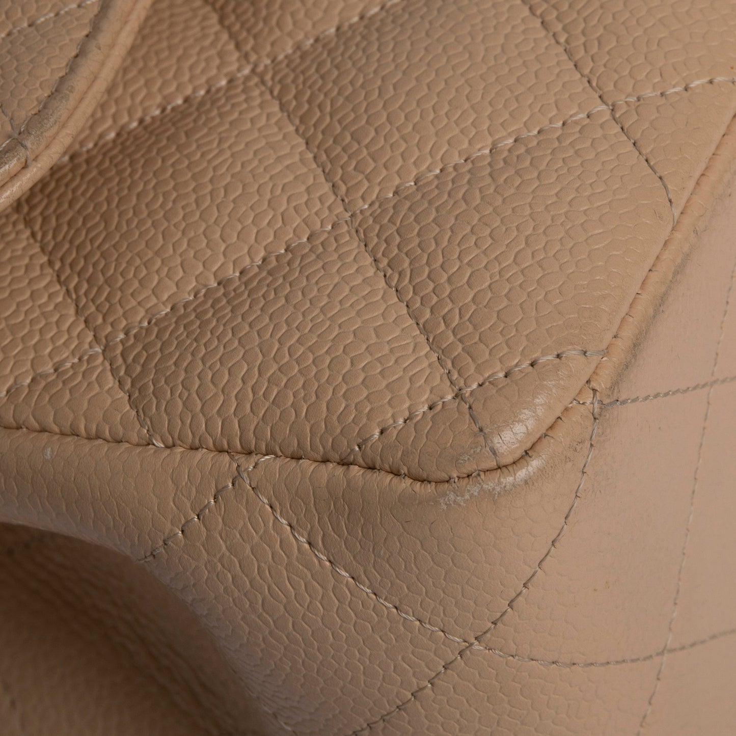Chanel Neutral Caviar Classic Jumbo Double Flap Bag