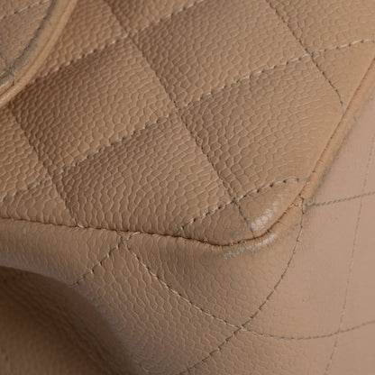 Chanel Neutral Caviar Classic Jumbo Double Flap Bag