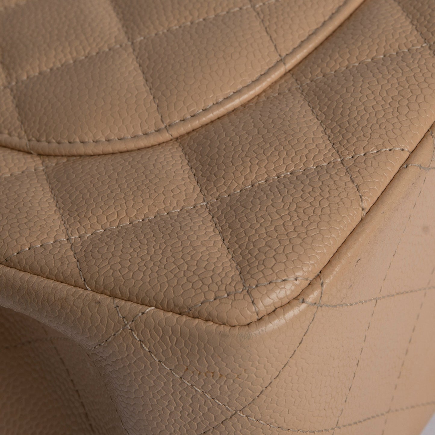 Chanel Neutral Caviar Classic Jumbo Double Flap Bag