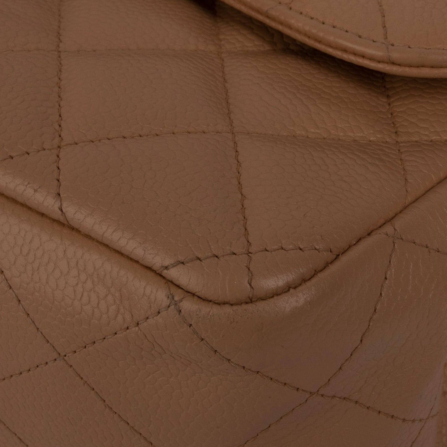 Chanel Neutral Caviar Classic Jumbo Double Flap Bag