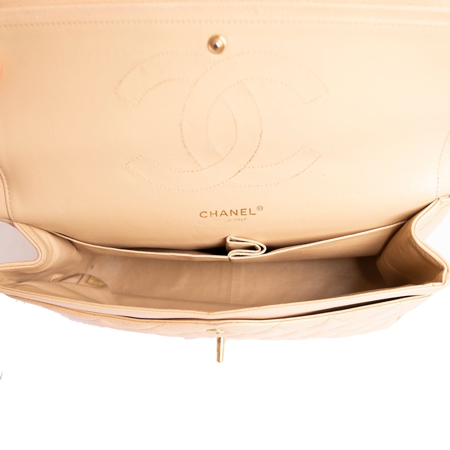 Chanel Neutral Caviar Classic Jumbo Double Flap Bag
