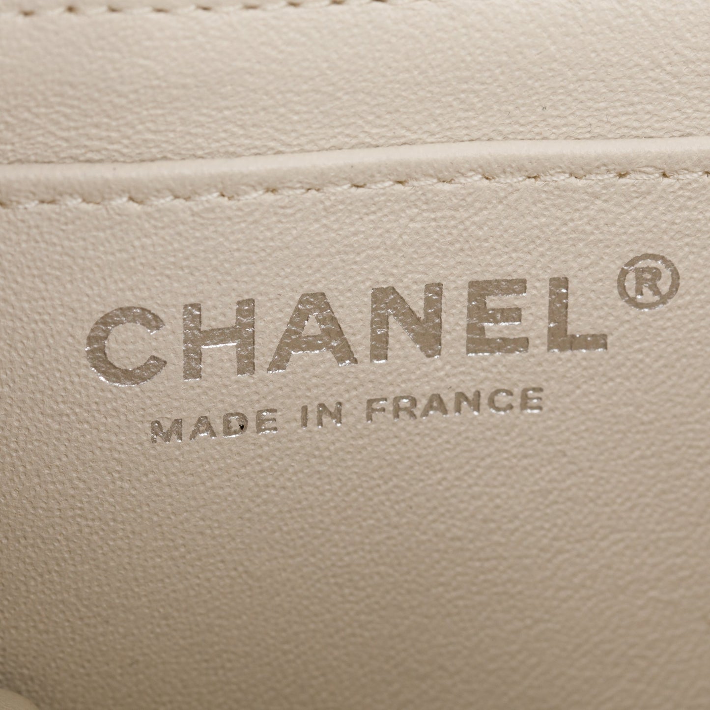 Chanel Neutral Chevron Quilted Lambskin Classic Mini Rectangular Flap Bag