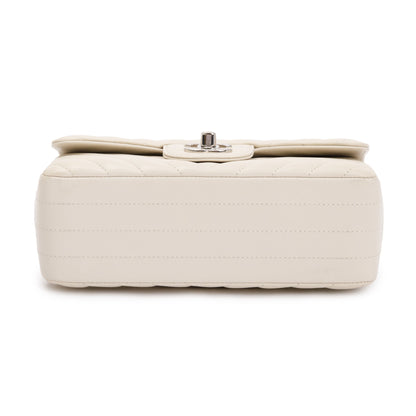 Chanel Neutral Chevron Quilted Lambskin Classic Mini Rectangular Flap Bag
