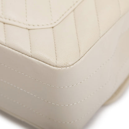 Chanel Neutral Chevron Quilted Lambskin Classic Mini Rectangular Flap Bag