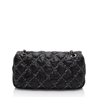 Chanel Nylon Quilted Tweed On Stitch Flap Bag (SHF-4UuNtD)