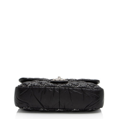 Chanel Nylon Quilted Tweed On Stitch Flap Bag (SHF-4UuNtD)