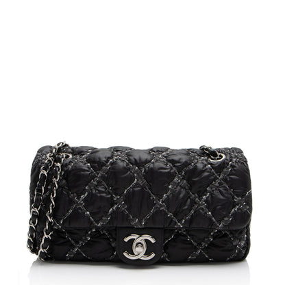 Chanel Nylon Quilted Tweed On Stitch Flap Bag (SHF-4UuNtD)
