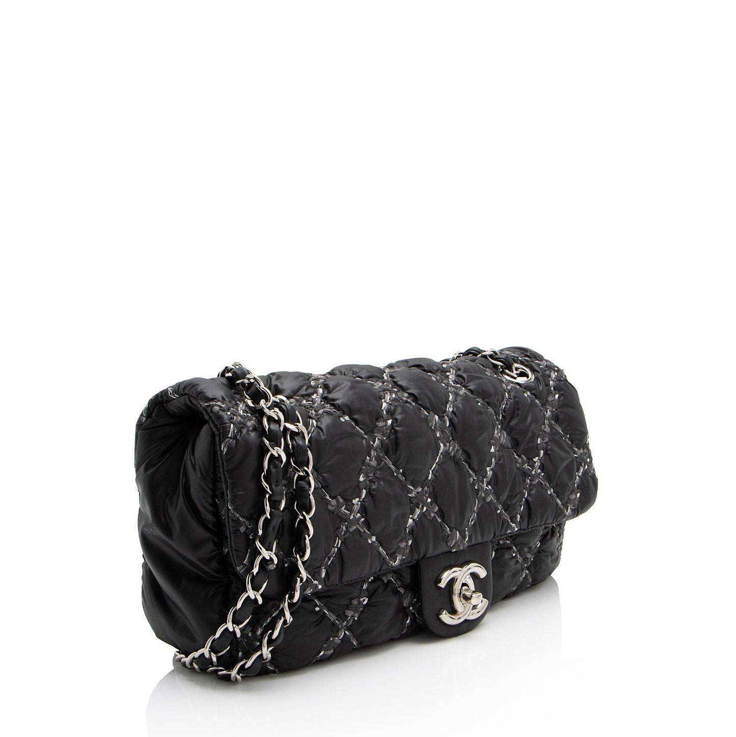 Chanel Nylon Quilted Tweed On Stitch Flap Bag (SHF-4UuNtD)