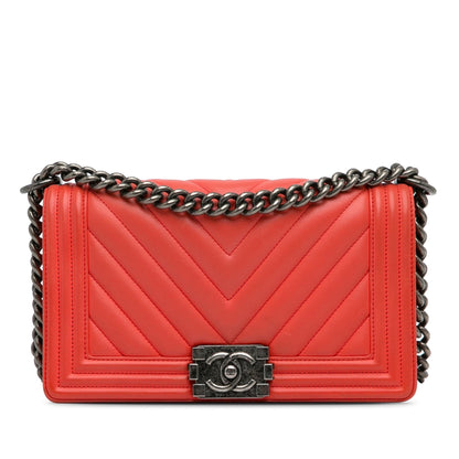 Chanel Old Medium Chevron Calfskin Boy Flap