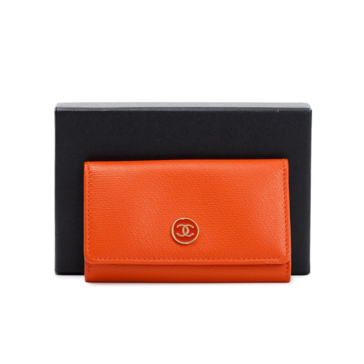 Chanel Orange Leather Key Holder
