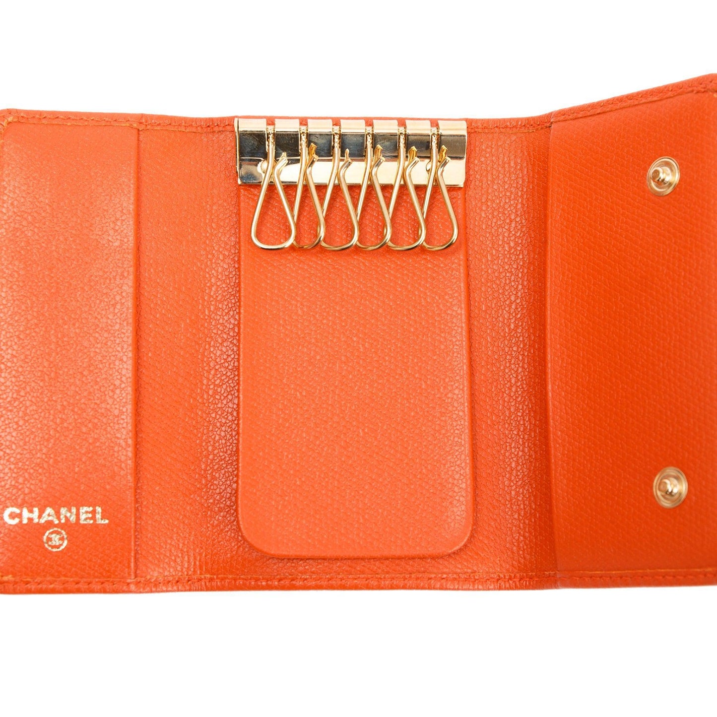Chanel Orange Leather Key Holder
