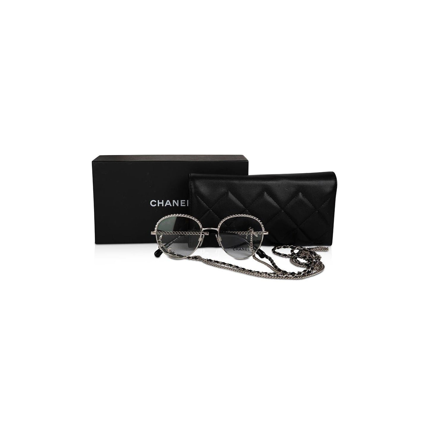 Chanel Pantos Interlocking CC Logo Removable Chain Eyeglasses