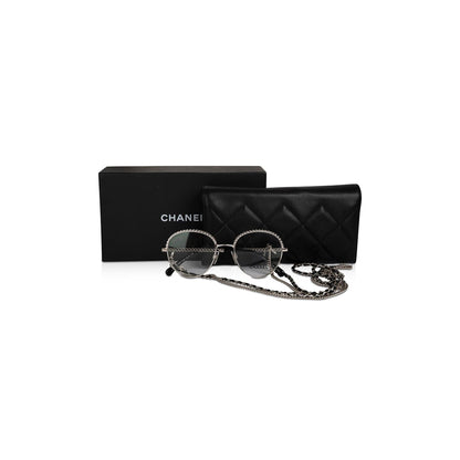 Chanel Pantos Interlocking CC Logo Removable Chain Eyeglasses