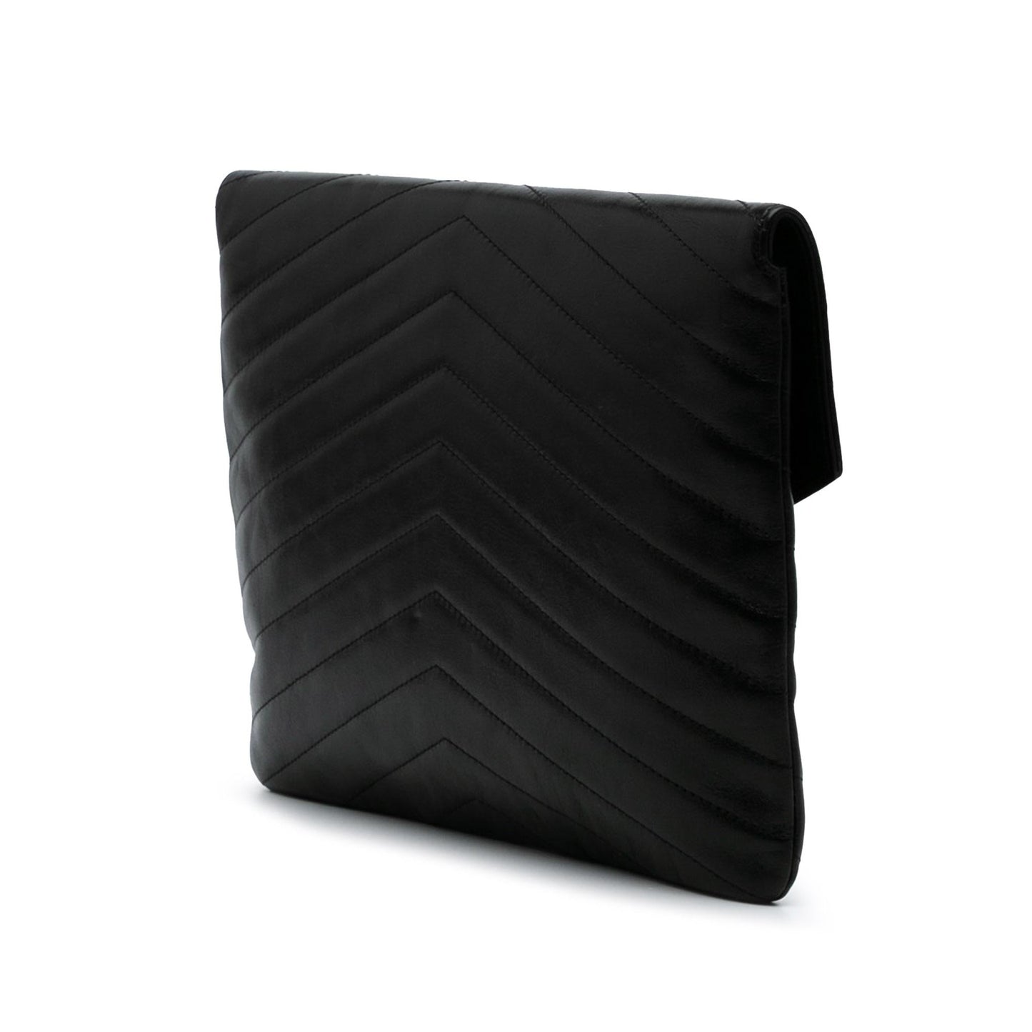 Chanel Paris Hamburg Chevron Lambskin Clutch