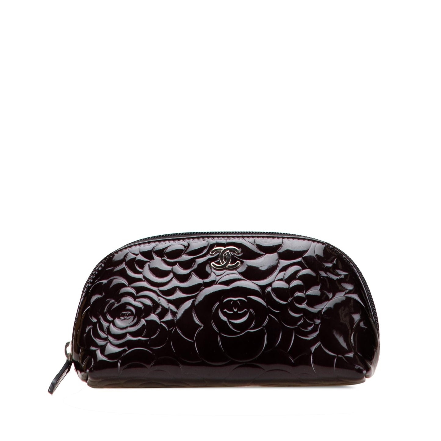 Chanel Patent Camellia Cosmetic Pouch