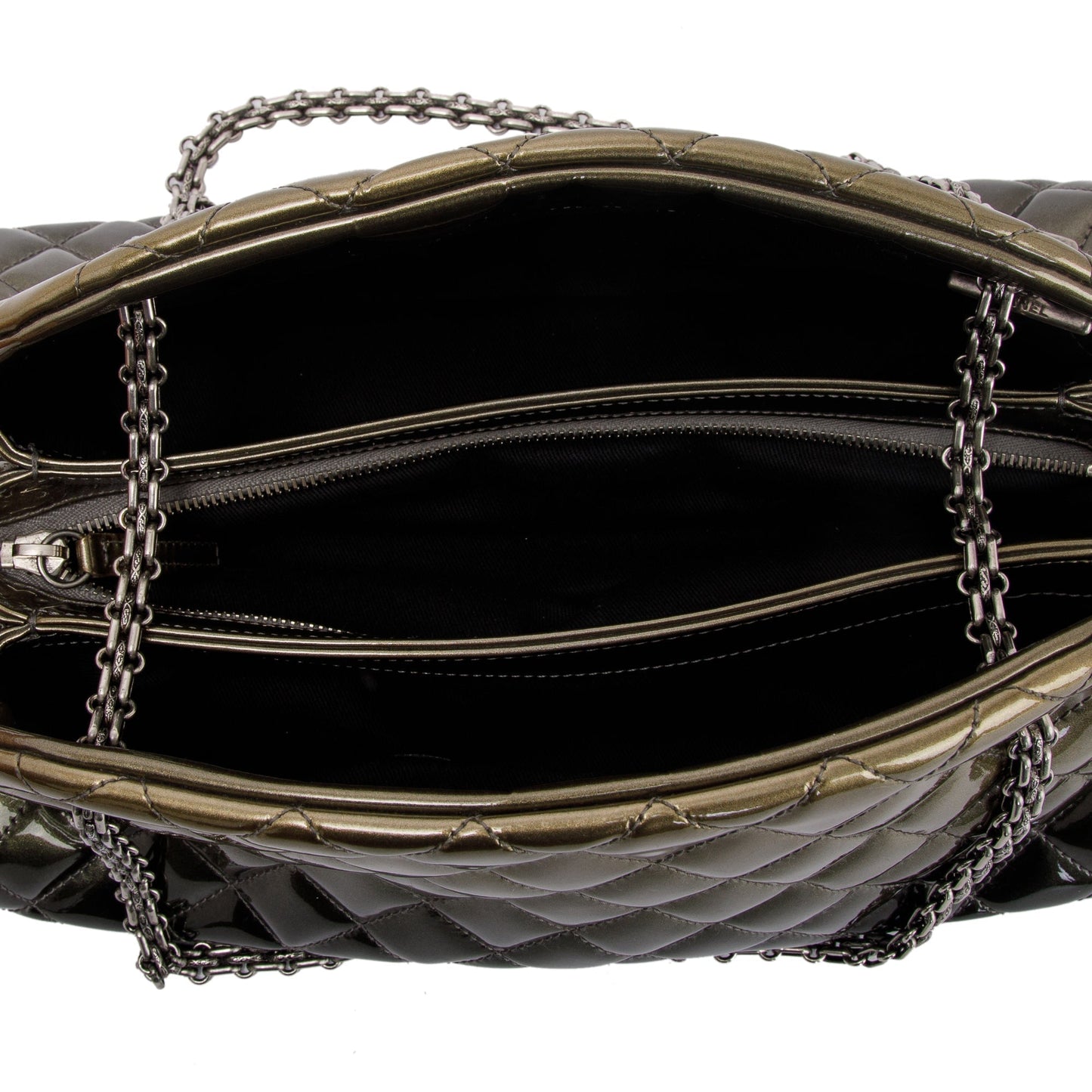 Chanel Patent Just Mademoiselle Medium Bowler Bag
