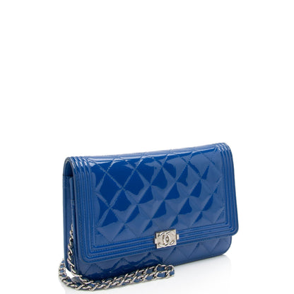 Chanel Patent Leather Boy Wallet on Chain (SHF-sHLroH)
