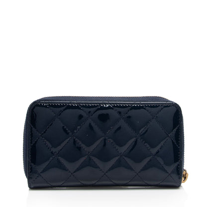 Chanel Patent Leather CC Zip Around Small Wallet (SHF-WiZA9X)