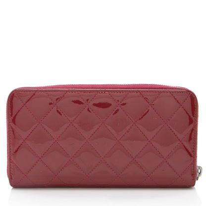 Chanel Patent Leather CC Zip Around Wallet