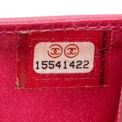 Chanel Patent Leather Camellia CC L-Double Wallet (SHF-20612)