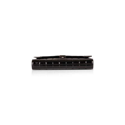 Chanel Patent Leather Chocolate Bar Chain Clutch