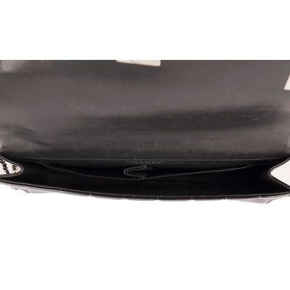 Chanel Patent Leather Chocolate Bar Chain Clutch