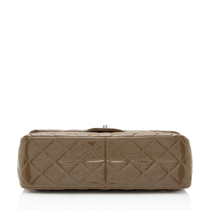 Chanel Patent Leather Classic Jumbo Double Flap Bag (SHF-jE6UCt)