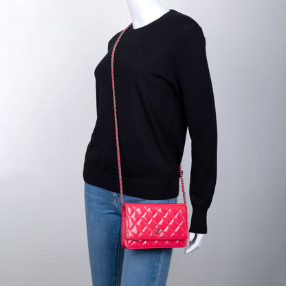 Chanel Patent Leather Classic Wallet on Chain