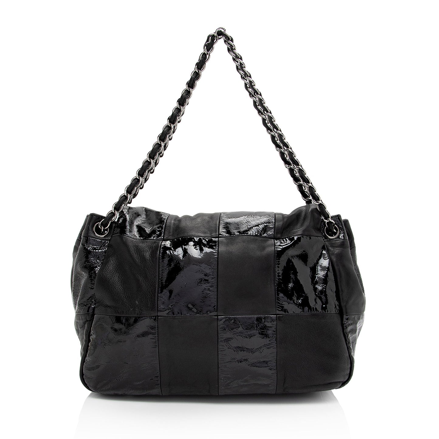 Chanel Patent Leather Lambskin Brooklyn Ligne CC Accordion Flap Bag (SHF-eIVXhx)