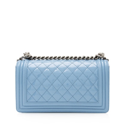 Chanel Patent Leather Old Medium Boy Bag (SHF-23614)