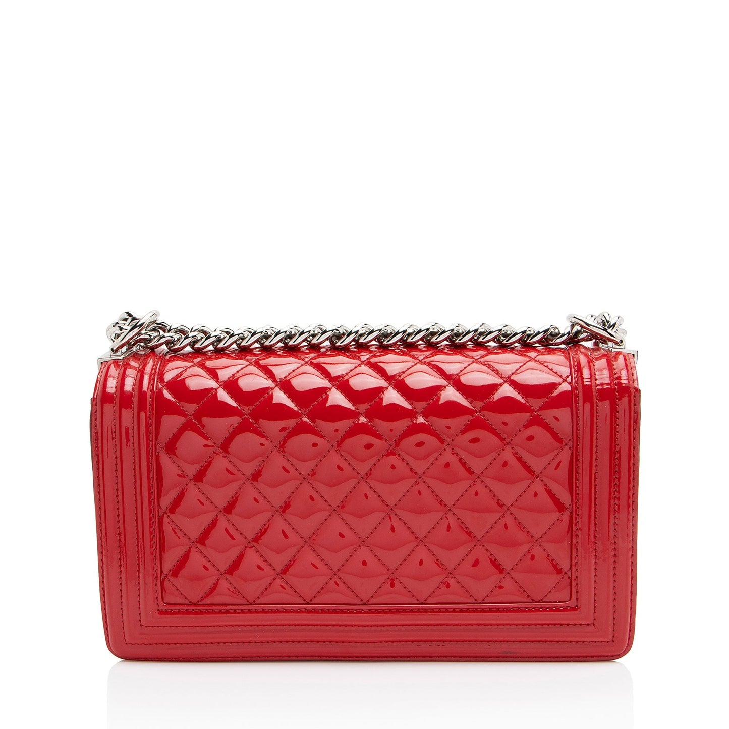 Chanel Patent Leather Plexiglass Old Medium Boy Bag (SHF-yQ51Dn)