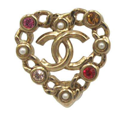 Chanel Pearl Crystal CC Heart Earrings (SHG-UHSA6S)