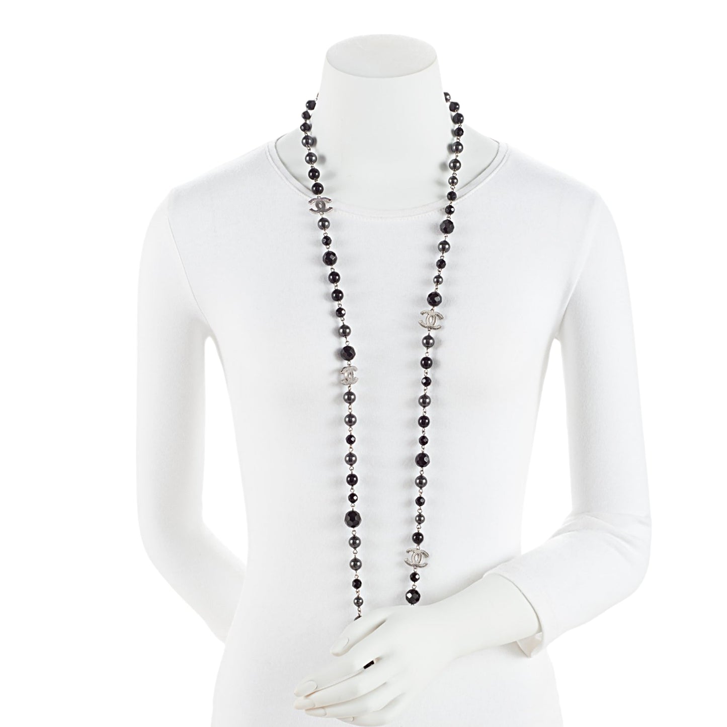 Chanel Pearl Resin CC Long Necklace (SHF-AmgJRN)
