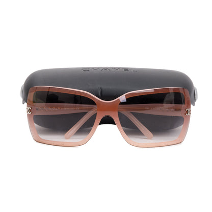 Chanel Pink CC Logo Gradient Oversize Sunglasses