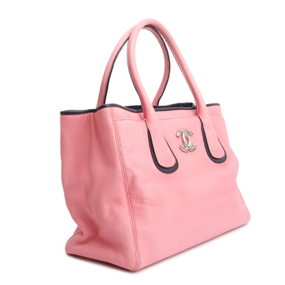 Chanel Pink Calfskin Leather Medium Executive Cerf Shopper Tote