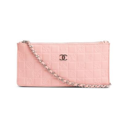 Chanel Pink Calfskin Leather Precious Symbol Pochette